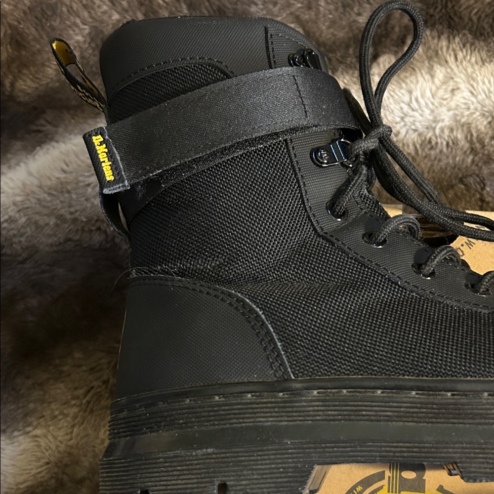 Dr. Martens Black High-Top Lace-Up Ankle Boots with Strap - Picture 8 of 15
